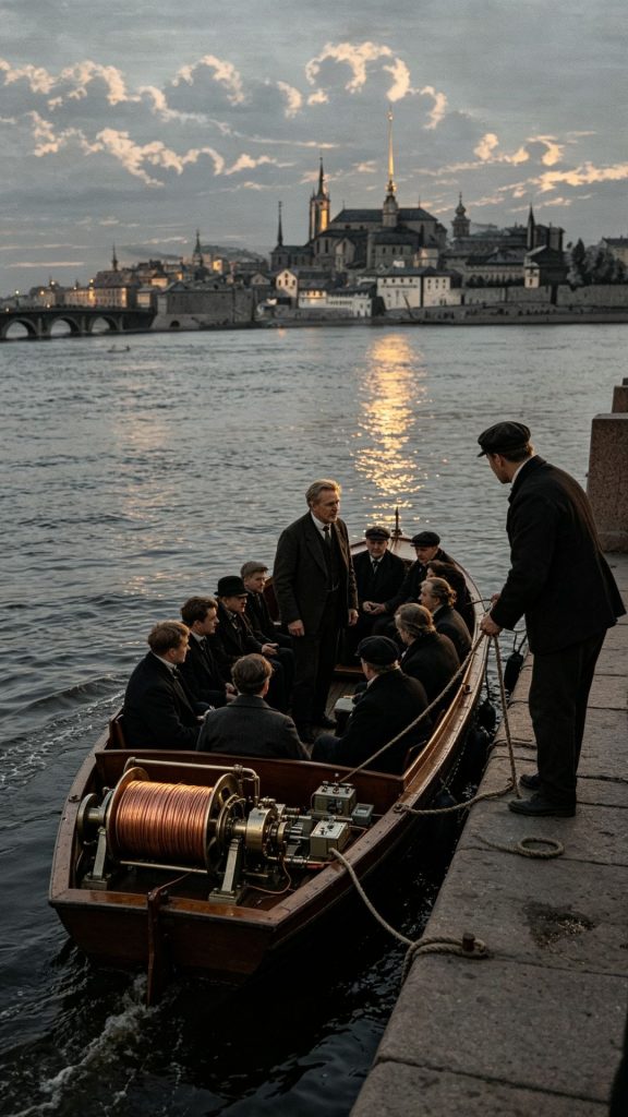 Moritz von Jacobi was testing his DC motor powered boat